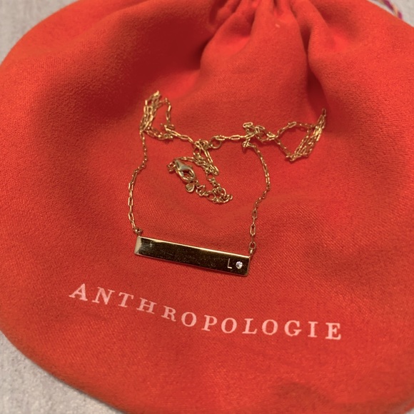 Anthropologie Jewelry - Anthropologie monogram bar necklace